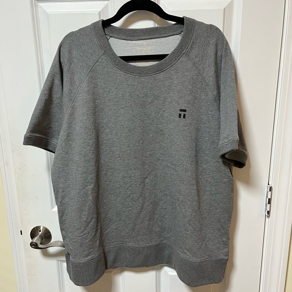 Men's Tommy John Luxe French Terry Short Sleeve Sweatshirt Heather Grey Size XL